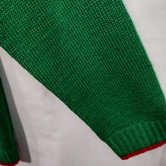 Ugly Christmas Reindeer Sweater Women's XL Green Holiday Winter Cozy Warm - Picture 3 of 8